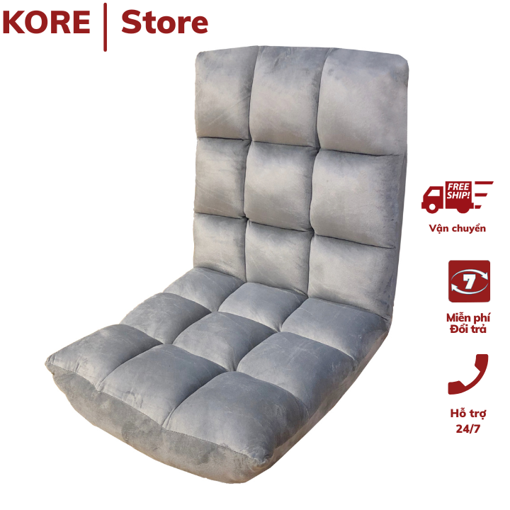 Ghế lười tựa lưng kiểu nhật, ghế bệt, ghế tatami loại gấp gọn vỏ nhung mịn bông cực dày dặn - Bảo hành 1 năm