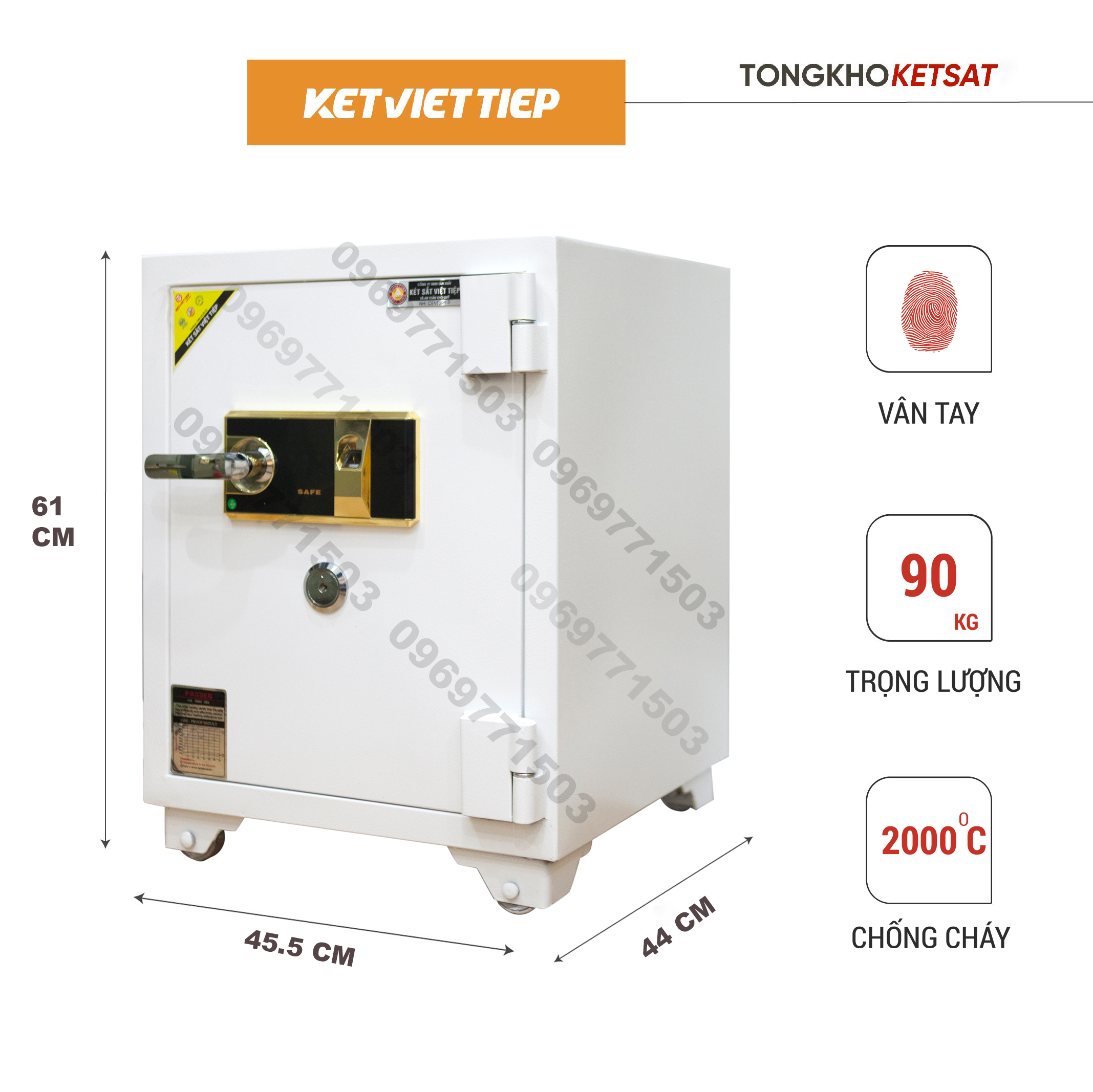 Két sắt việt tiệp vân tay siêu cường kv455vt nặng 95kg bảo hành 2 năm két sắt vân tay