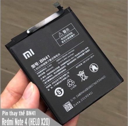 Pin xiaomi redmi note 4 / bn41 / 4100mah - nhập khẩu