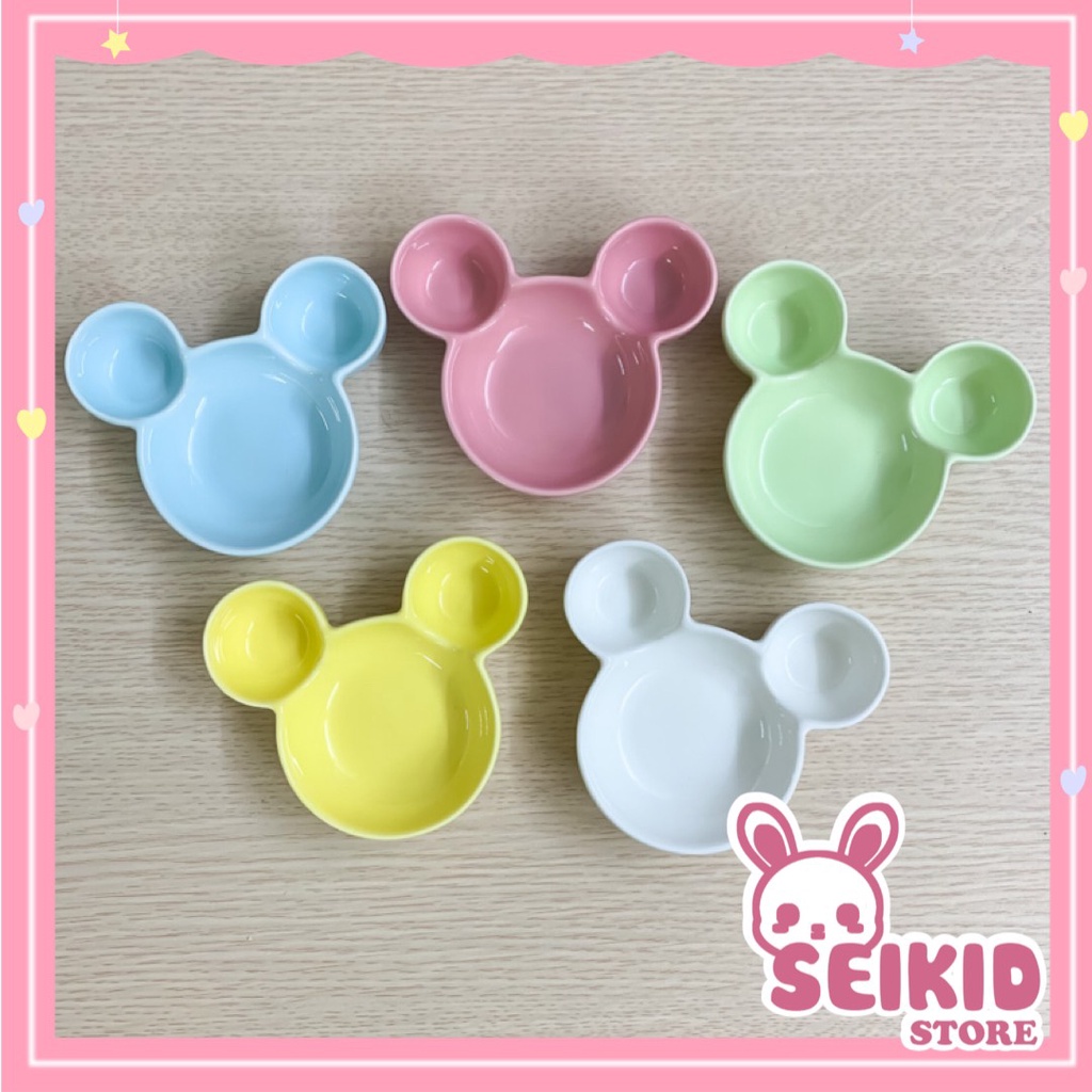 Bát sứ ăn dặm cao cấp mini cho bé hình Mickey đủ màu Seikid Store 40ml V5