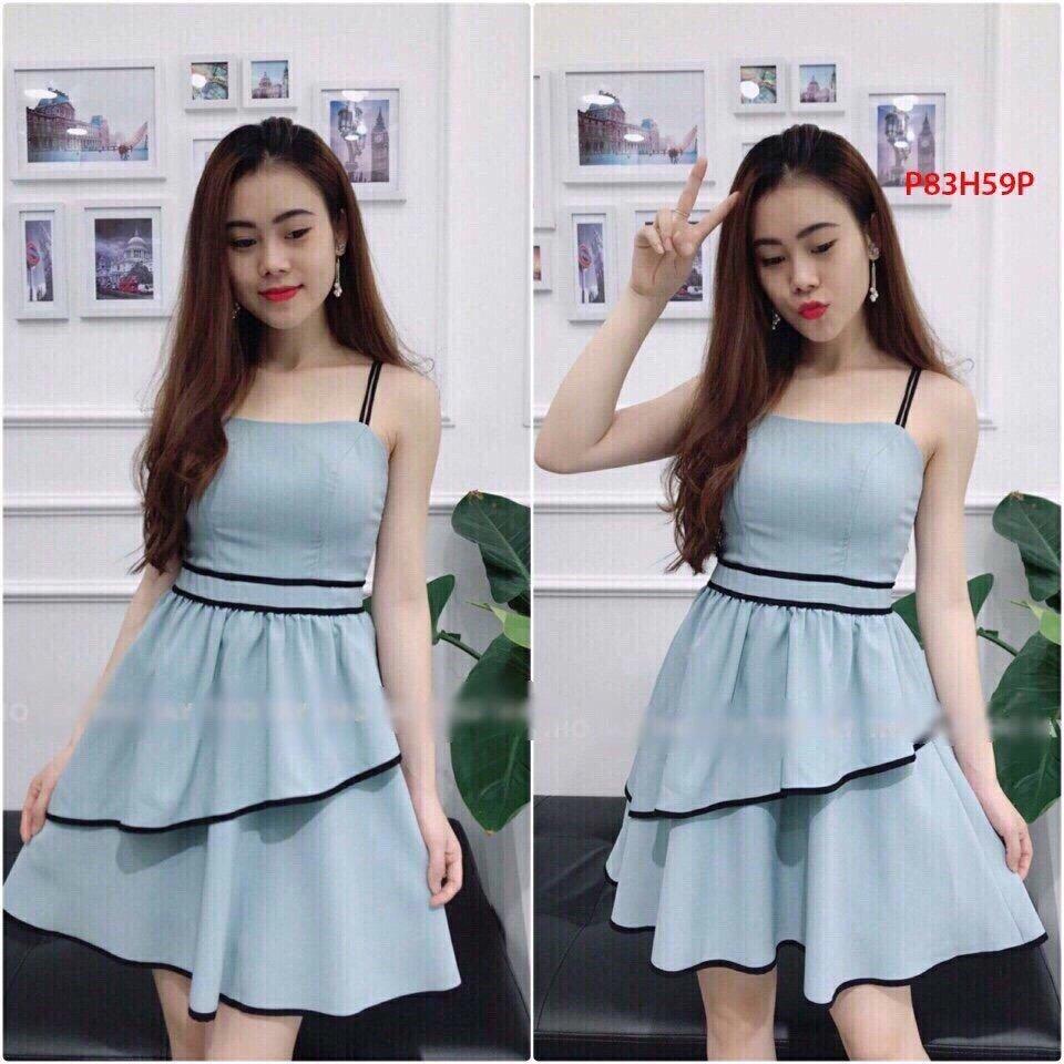 Đầm xòe 2 dây 2 tầng xinh đẹp