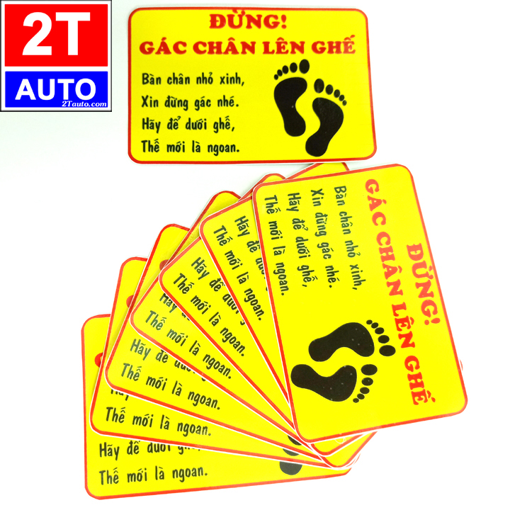 Logo cấm gác chân, không gác chân, nhắc nhở không gác chân trên xe, giữ ý thức trên xe