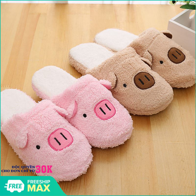 Dép Bông Đi Trong Nhà Hình Heo Kiểu dáng đơn giản, họa tiết và màu sắc dễ thương, ôm trọn bàn chân một cách nhẹ nhàng, thoải mái