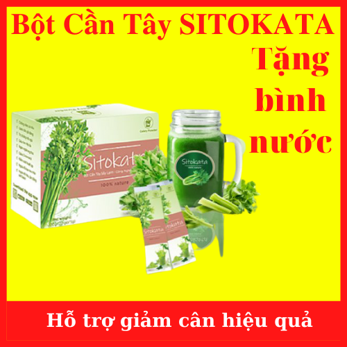 [HCM][[ Tặng 2 Bình Nước Sitokata+ Cẩm nang Giảm Cân]] Bột cần tây SITOKATA chính hãng hộp 20 gói (100gr) giúp giảm cân hiệu quả - AN01