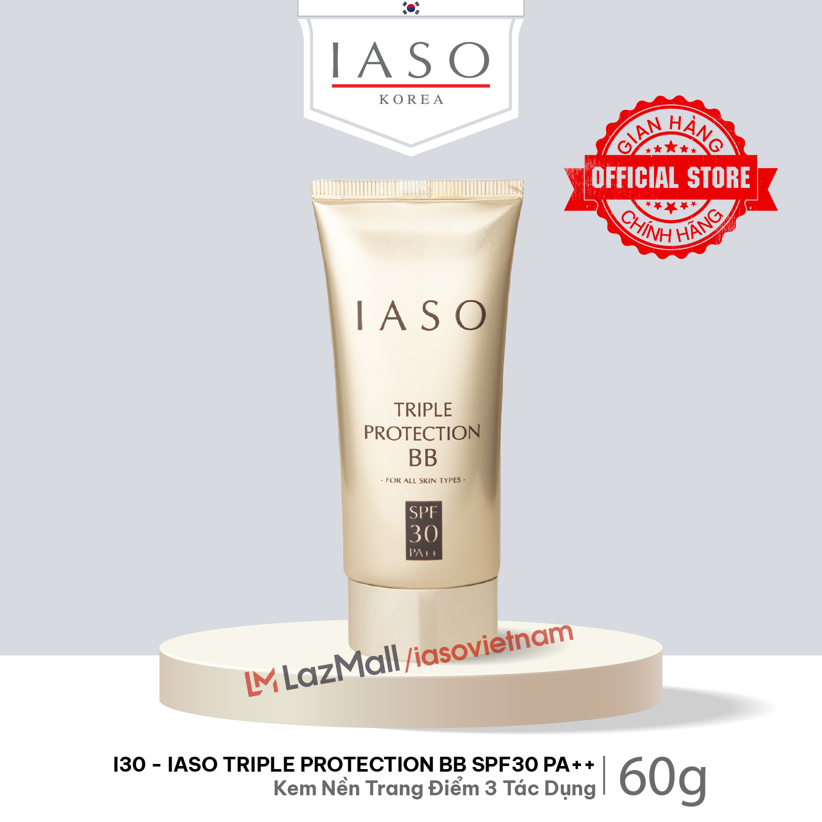 I30 kem trang điểm 3 tác dụng - triple protection base spf30 pa++ 60g - iaso