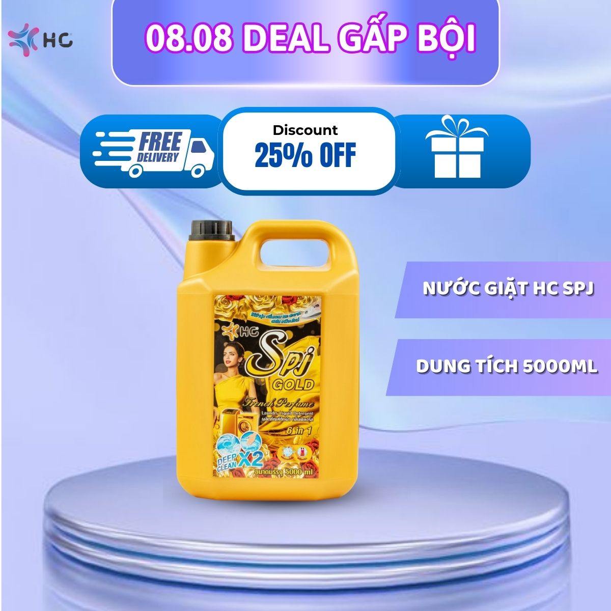 Tphcm] nước giặt xả đậm đặc hc spj gold 5000 ml thái lan