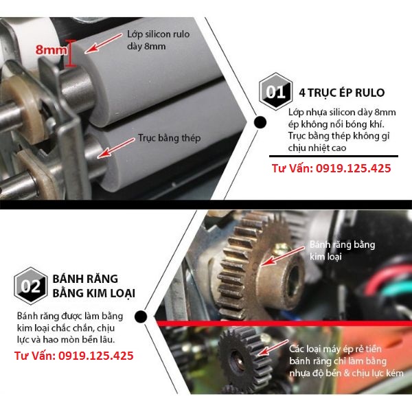 [HCM]Máy Ép Nhựa Plastic YT 320 Khổ A3 Rullo nhỏ và Rullo lớn