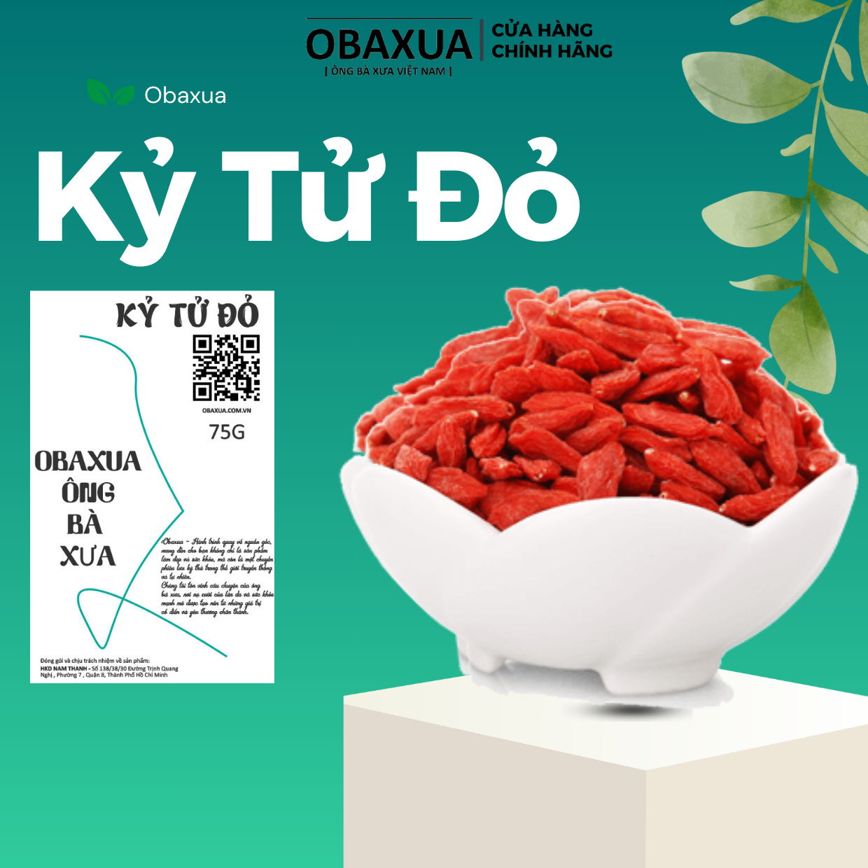 Kỷ Tử Đỏ (Câu Kỉ Tử) Obaxua 50gr - Sấy Khô Quả To Đỏ Đều Giúp Đẹp Da, Bổ Máu, Dễ Ngủ, Sáng Mắt