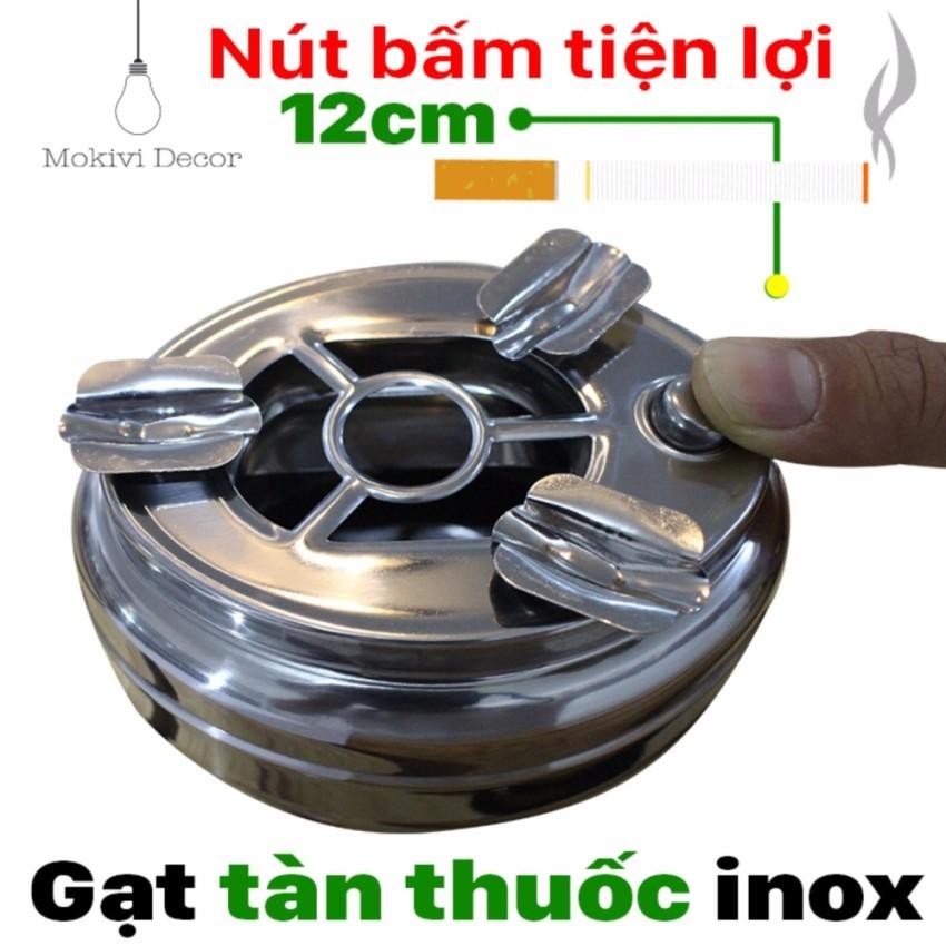 Gạt tàn thuốc nút bấm inox loại lớn cao cấp ( Inox 201 )