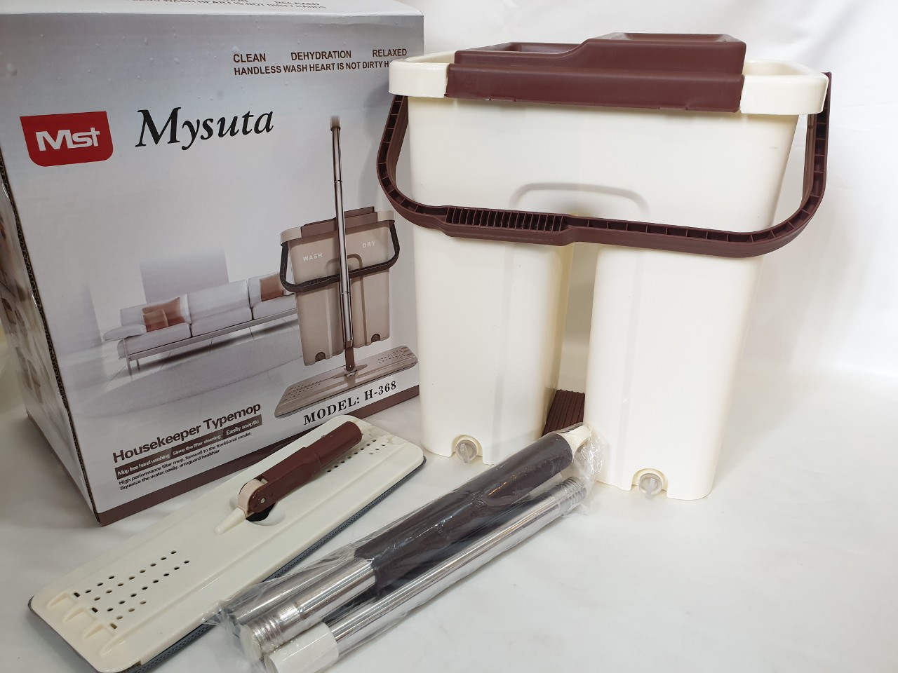 BỘ LAU NHÀ 2 NGĂN TỰ VẮT MYSUTA ( Size Lớn)