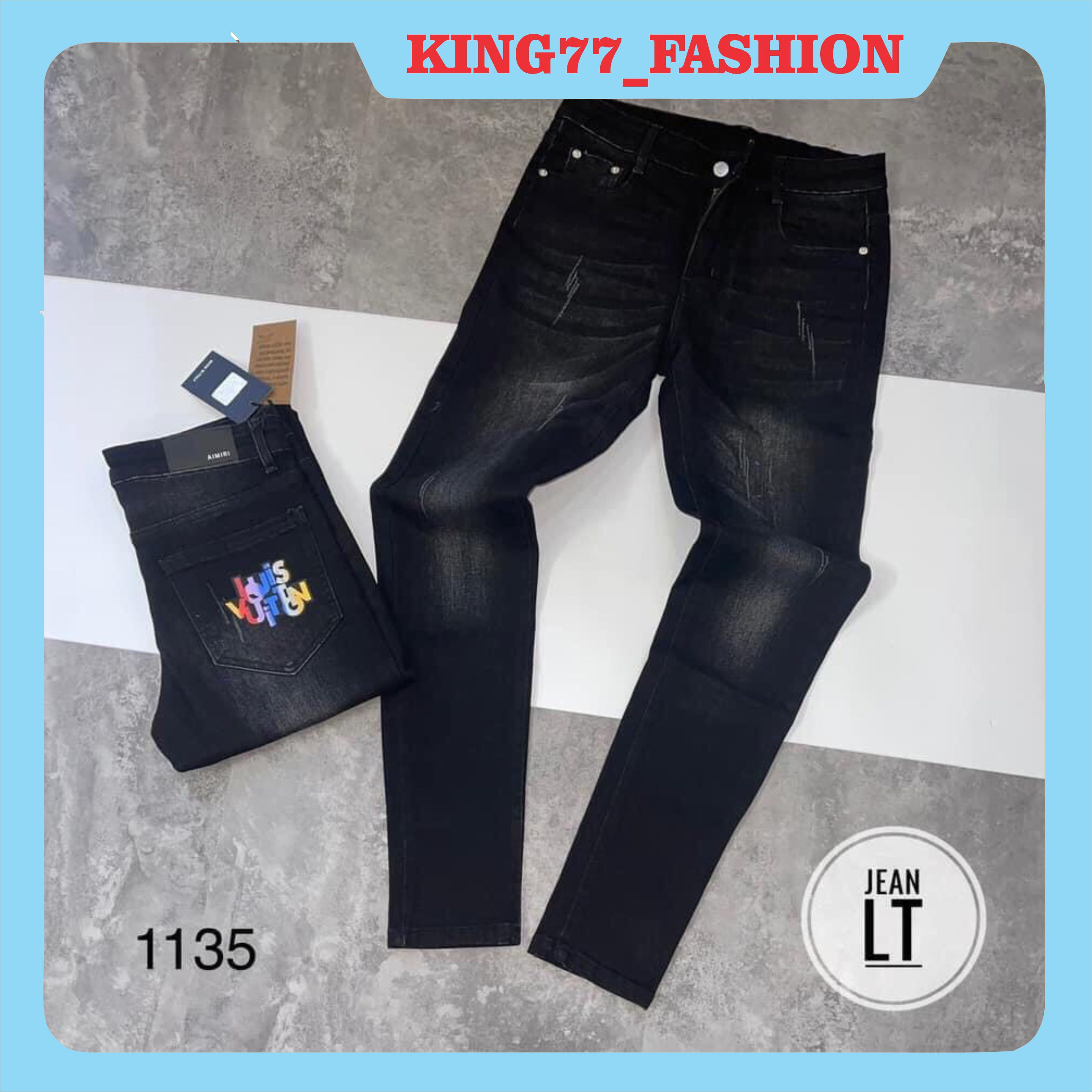 Quần jean nam dài cao cấp chất bò vải dài co dãn thiết kế phong cách trẻ trung mẫu mới giá rẻ KING77_FASHION