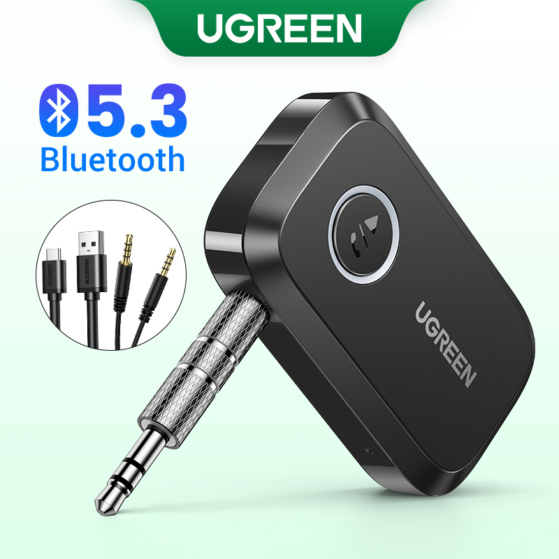 UGREEN Bluetooth 5.3 Car Receiver Adapter 3.5mm AUX Jacks for Car Speakers Audio Music Receiver Hands Free Bluetooth 5.3 Adapter