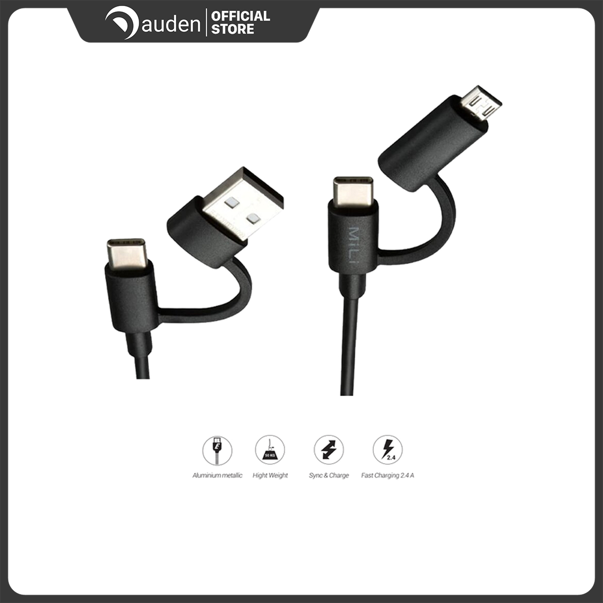 Cáp 4in1 MiLi - HX-L41 màu đen - Dâu Đen Store