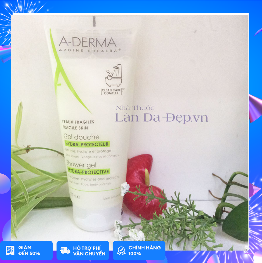 ADERMA Shower Gel Hydra Protective - Gel rửa mặt tắm gội hằng ngày