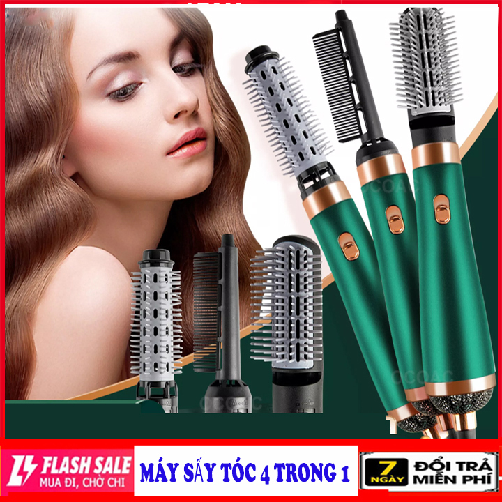 [LOẠI 1] Máy Sấy Tóc Tạo Kiểu Uốn Đa Năng 4 Trong 1 TẶNG Kèm 3 Đầu Lược Duỗi Thẳng Uốn Xoăn Sấy Tạo Kiểu Tóc 2 Chiều.ATOM CHUYÊN SỈ