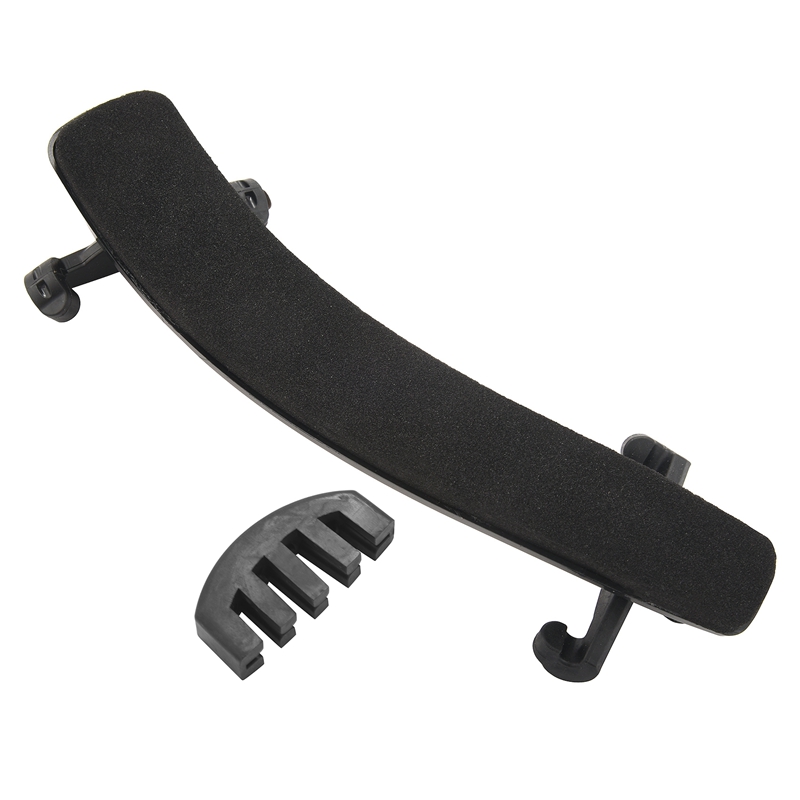 Violin Shoulder Rest for 4/4-3/4 Size with Collapsible and Height Adjustable Feet Including a Violin Practice Mute