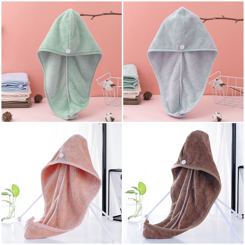 Khăn quấn tóc, mũ trùm đầu thấm nước làm khô tóc