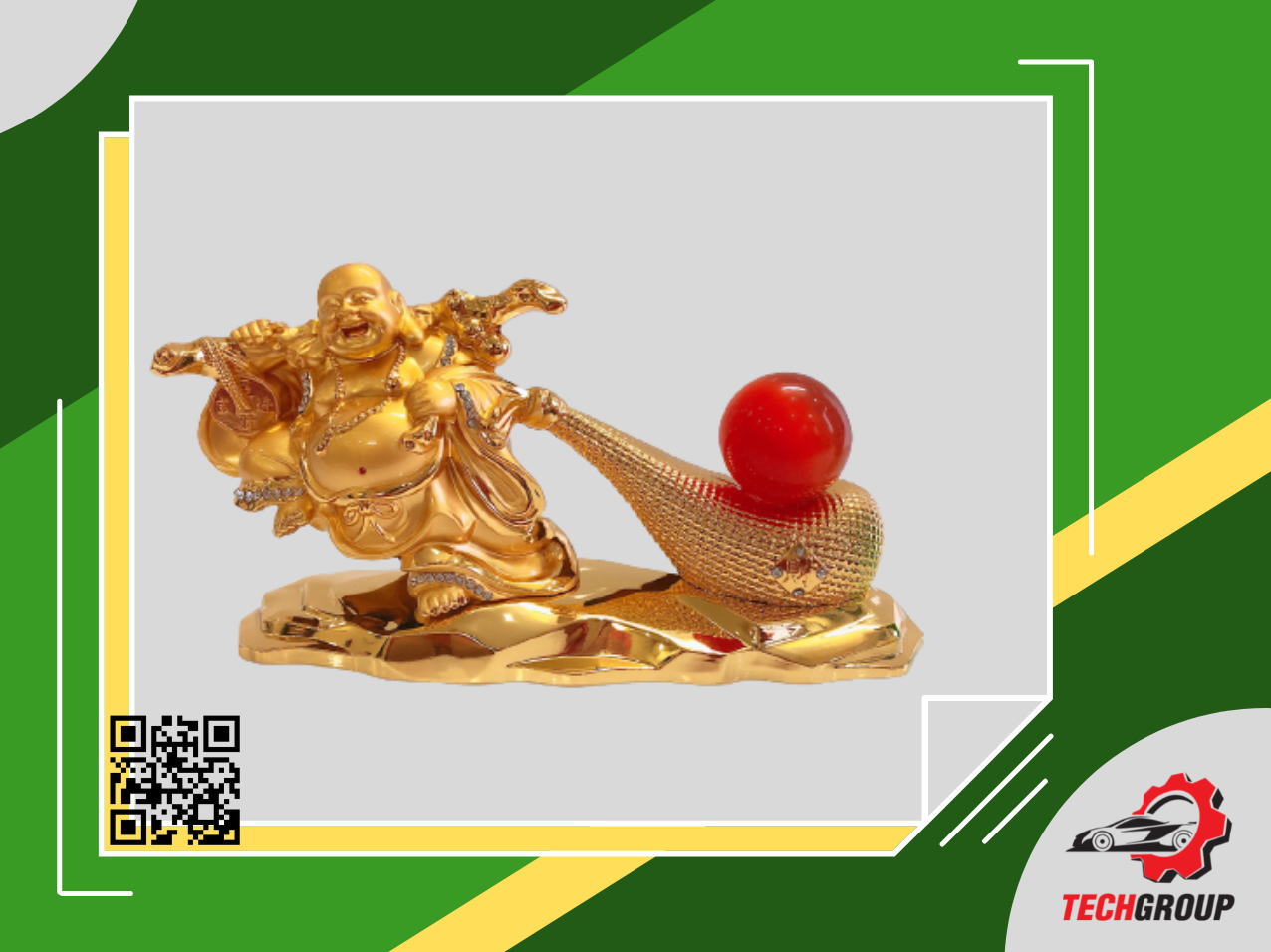 [HCM]Tượng thần tài phong thủy đính kèm ngọc - Mạ cao cấp