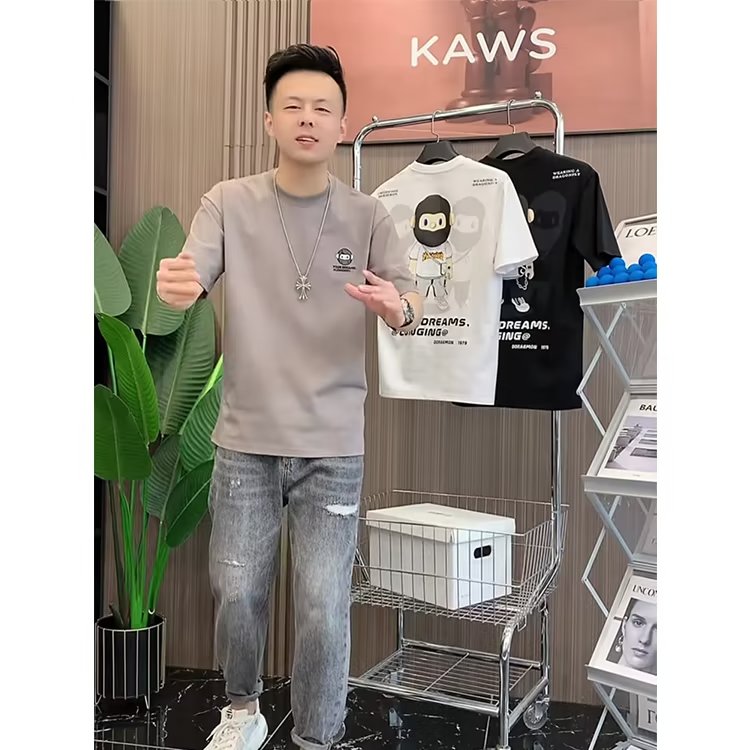 COD  Round Neck Japanese Style Youth Fashion Trend New Fashion Brand Short Sleeve T Shirt Standard ins Summer Men's Casual Trend 4648
