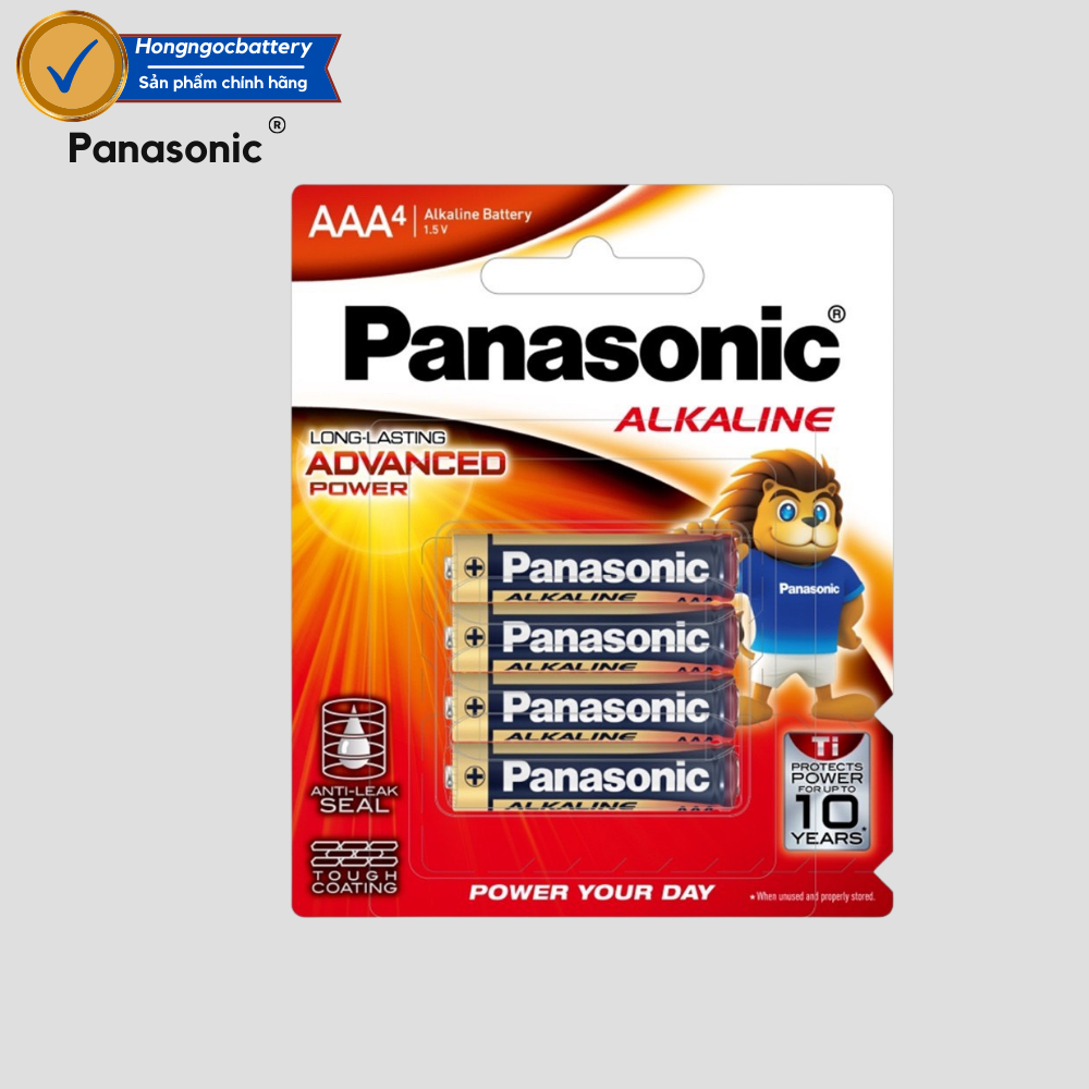 Vỉ 4 Pin AAA Panasonic Alkaline siêu bền LR03T/4B - Hàng chính hãng, pin không chứa chì, giữ năng lượng lên đến 10 năm, kích thước AAA (đũa), xuất xứ Thái Lan