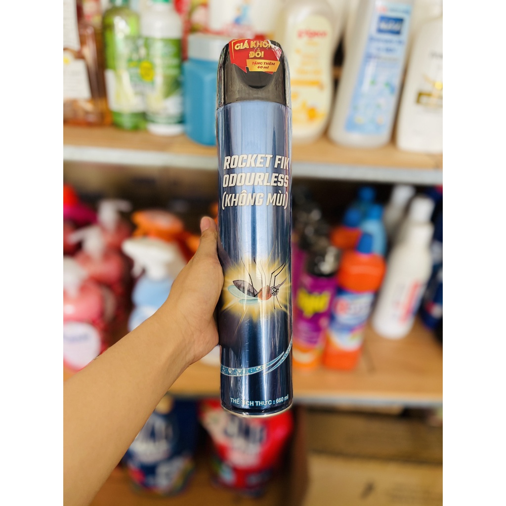 Bình xịt muỗi, diệt côn trùng không mùi Rocket AIK 660ML