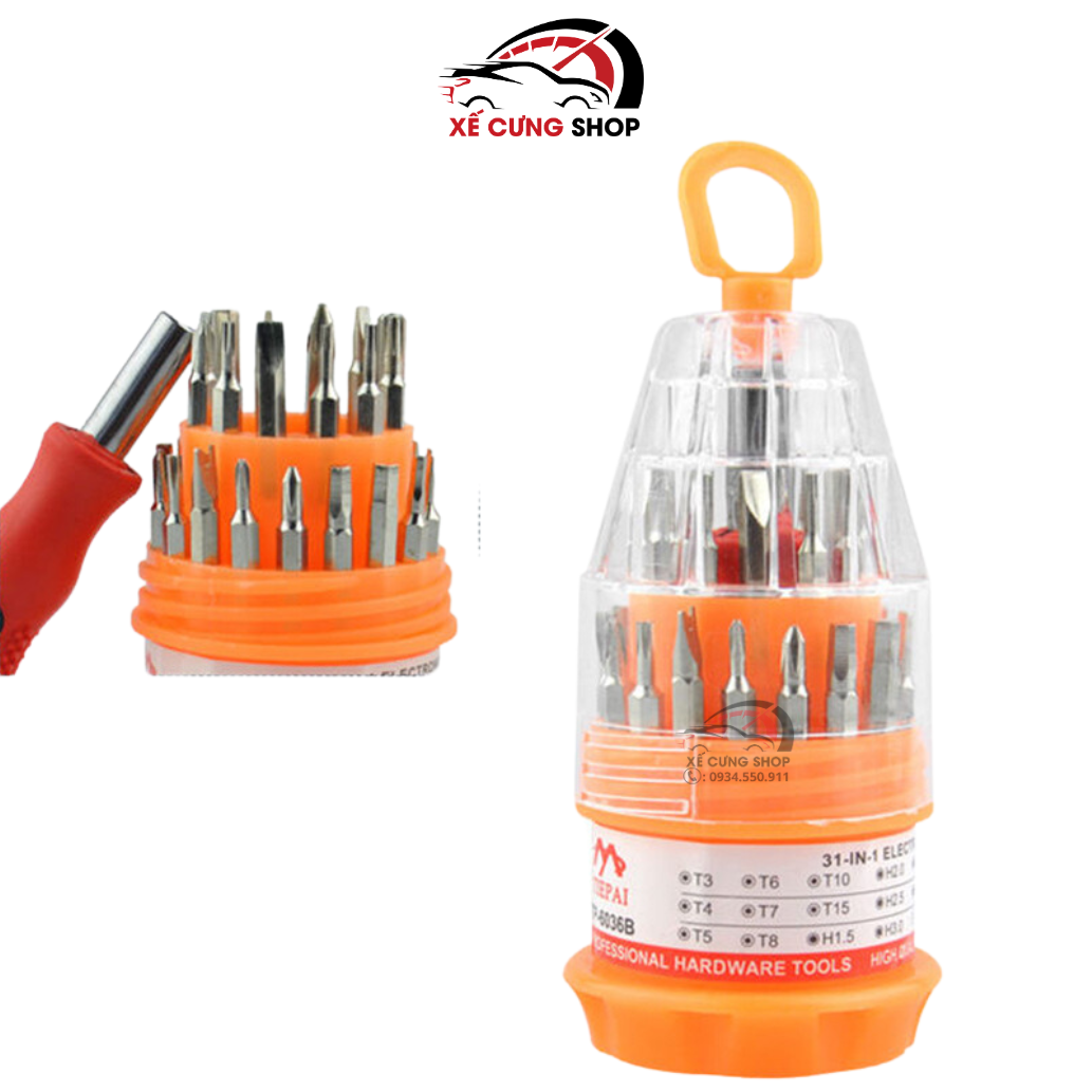 Tô vít đa năng nhiều đầu - dụng cụ tuốc nơ vặn ốc vít đủ loại 31 đầu. bộ tua vít sửa chữa điện thoại, sửa đồ gia dụng