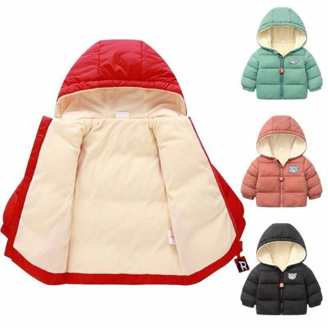 Áo khoác cho bé, áo phao gấu lót nỉ quảng châu từ 9_30kg