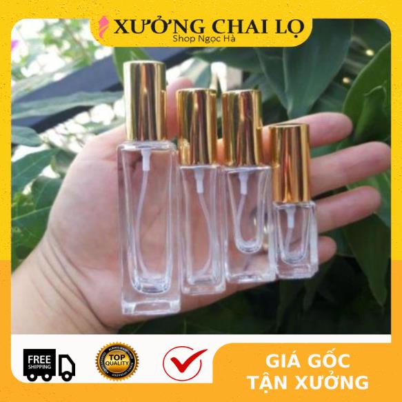 Lọ chiết nước hoa vuông 25ml/20ml/10ml/5ml - lo nuoc hoa