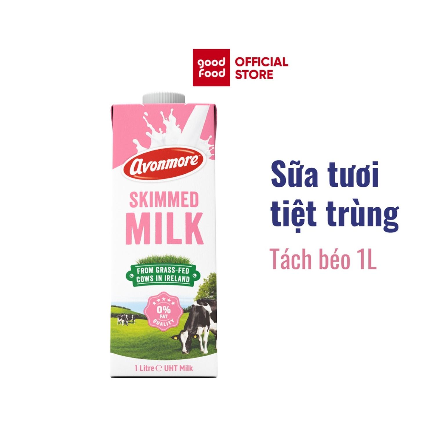 Sữa tươi tiệt trùng tách béo Avonmore 1 Lít Avonmore UHT Skimmed milk 1 L