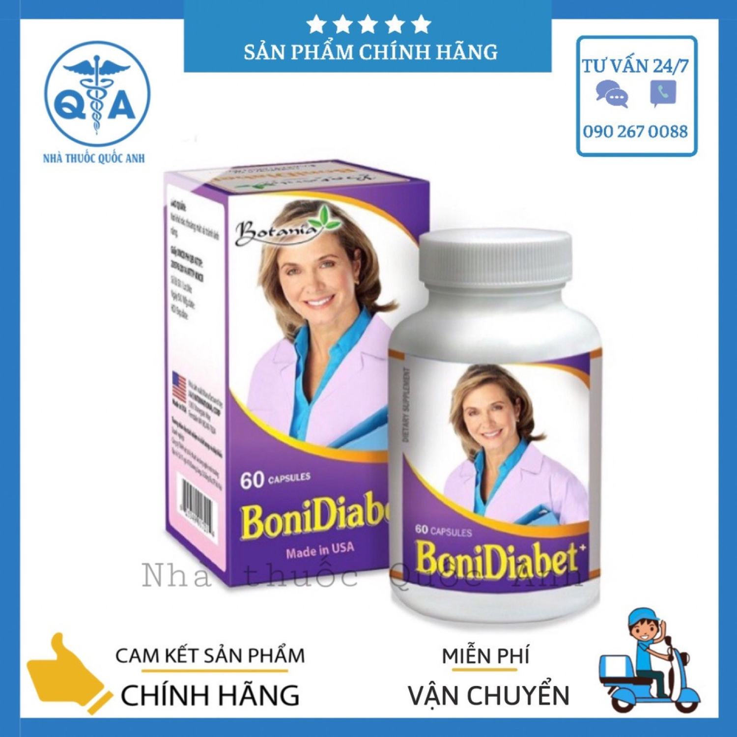 BoniDiabet - Hỗ trợ ổn định đường huyết Hộp 60 Viên