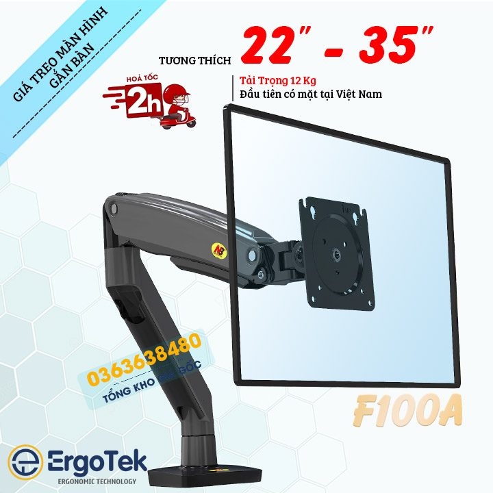 [Phiên Bản 2021] Giá treo màn hình máy tính NB F100A 22 - 35 inch - Tay Đỡ Màn Hình Gắn Bàn North Bayou
