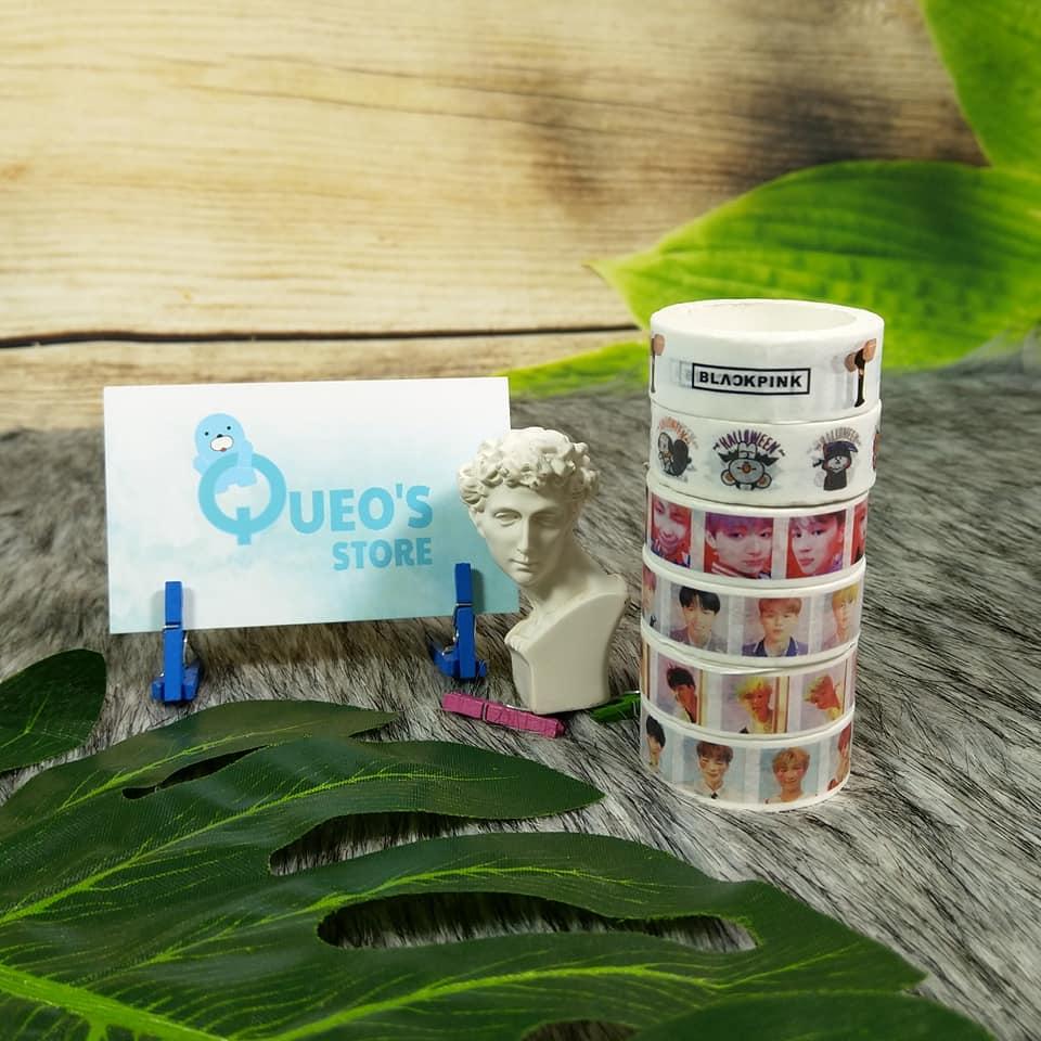 [HCM]Băng keo Washi tape trang trí 5 mét kèm hộp BTS Answer haloween Blackpink