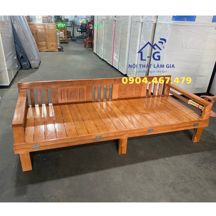 Giường gấp gỗ sồi tự nhiên - sofa giường gỗ sồi giá rẻ [Giao hỏa tốc trong ngày]