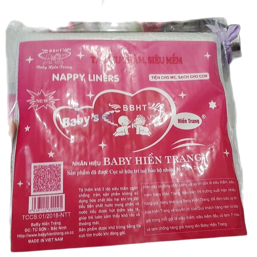 Combo 10 gói Lót  Phân Xu Tím / Tã lót sơ sinh Hiền Trang (gói 8 đến 10 miếng)