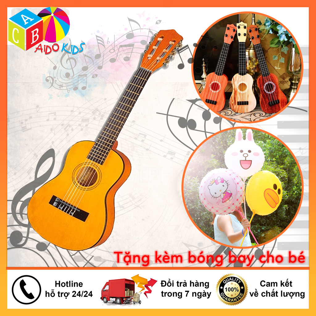 Đàn Guitar mini, đàn ukulele mini cho bé, đồ chơi phát nhạc rèn luyện kỹ năng, phát triển trí thông minh AIDOKIDS GT2800