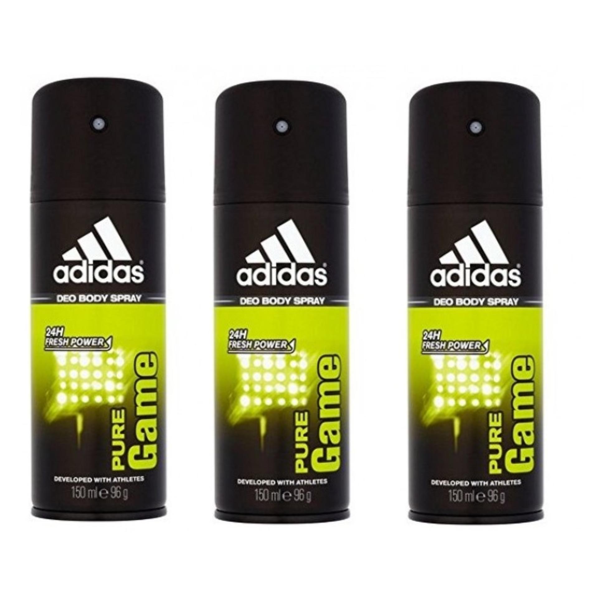 Combo 3 Chai xịt Khử Mùi Cho Nam Adidas - PURE GAME 150ml