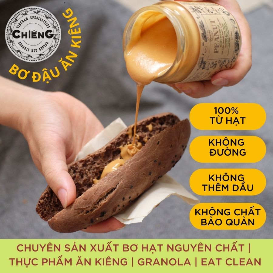 Bơ Đậu Phộng Không Đường, Nguyên Chất, Bơ Đậu Phộng Ăn Kiêng, Ăn chay - natural Peanut Butter (Smoot