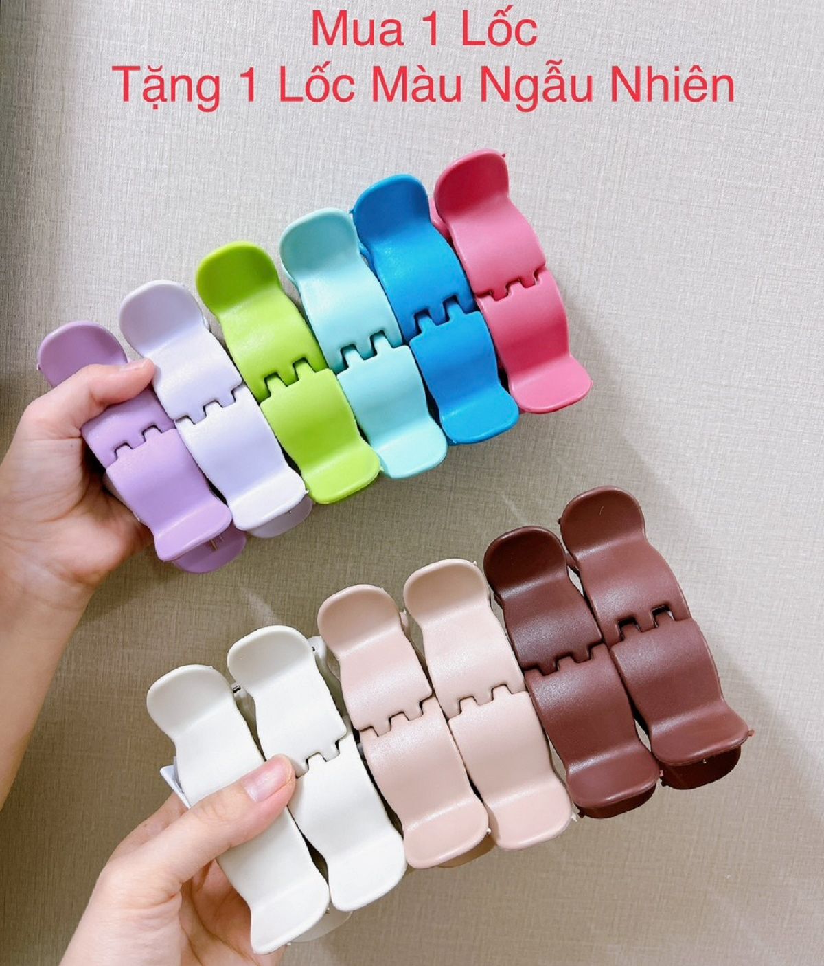 Sỉ lốc 12 kẹp càng cua 5 răng nhiều màu