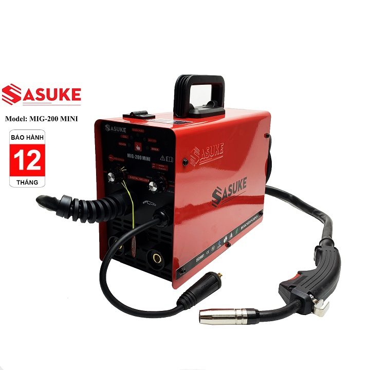 Máy hàn điện tử Sasuke MIG 200 MINI - Hàn Mig có khí ,hàn Mig không khí dùng cuộn dây lõi và hàn que thông thường