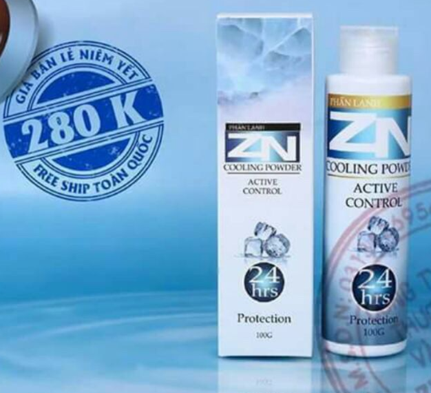Phấn lạnh - phấn lạnh đa năng  zn khử mùi  hôi chân, hôi nách, mồ hôi tay hiệu quả