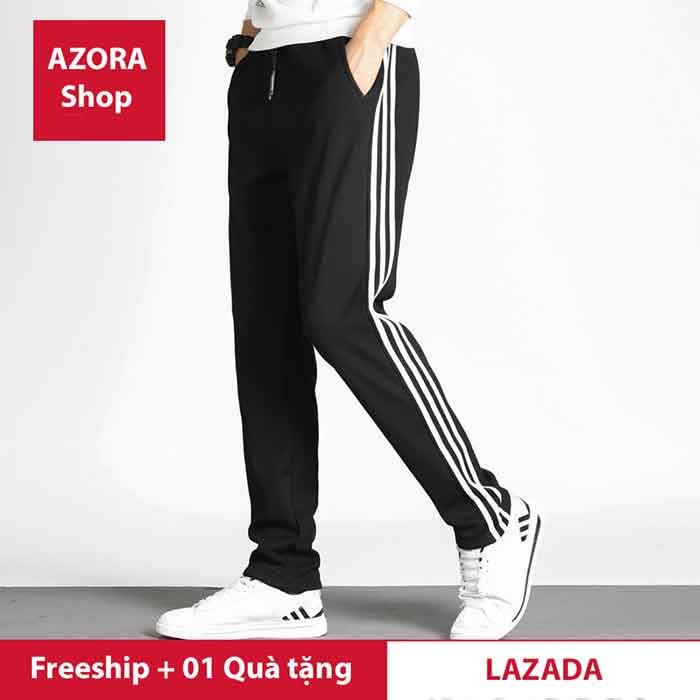 Quần thể thao 3 sọc nỉ nam, quần thể dục đủ size, quần nỉ dày dặn 3 sọc nam siêu hot-Hàng chính hãng