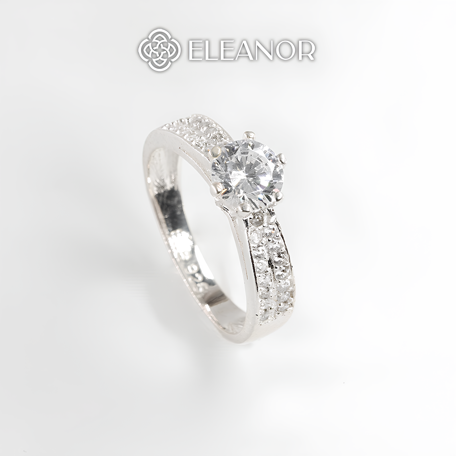 Nhẫn bạc nữ Eleanor Accessories nhẫn kiểu đính đá lấp lánh phụ kiện trang sức sang trọng 7183