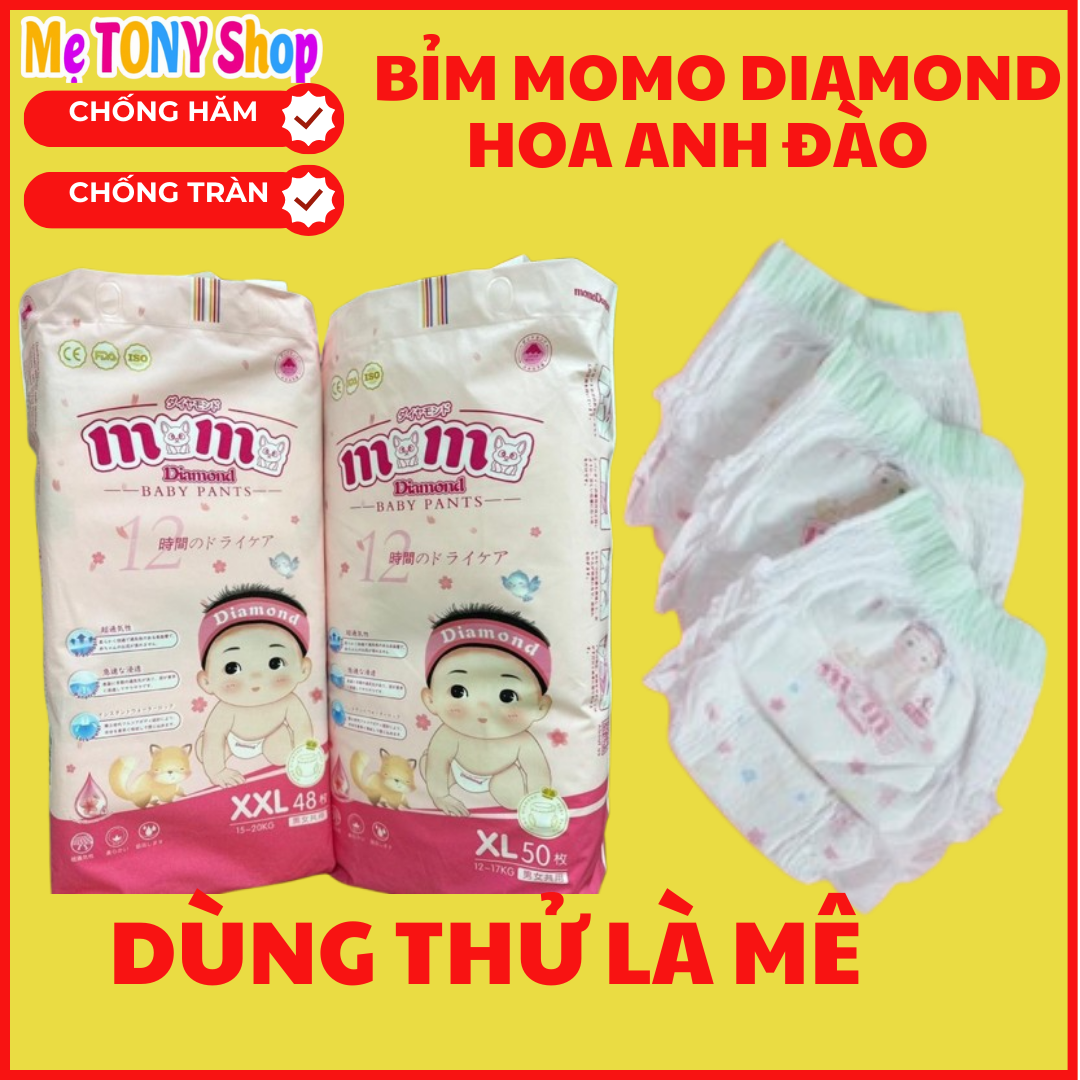 [Dùng Thử Là Ưng] 1 Miếng Bỉm Tã Dán/Quần Momo Diamond (Tinh Chất Hoa Anh Đào Chống Hăm)