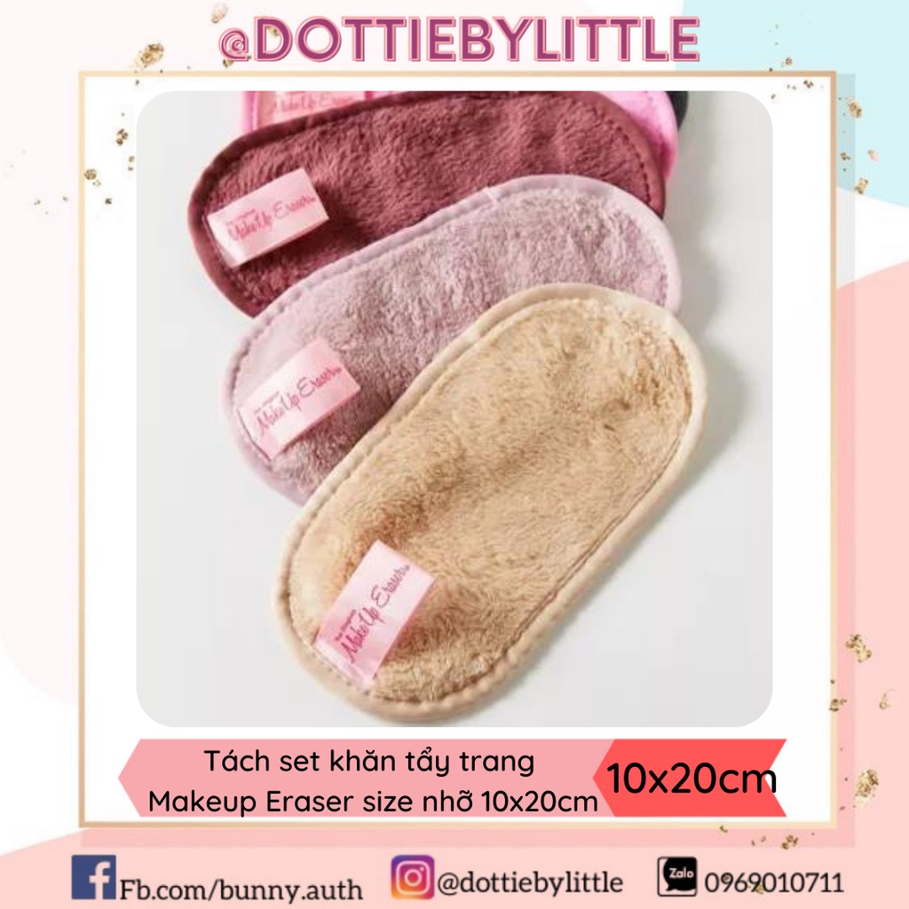 Tách set khăn tẩy trang makeup eraser size 10x20cm