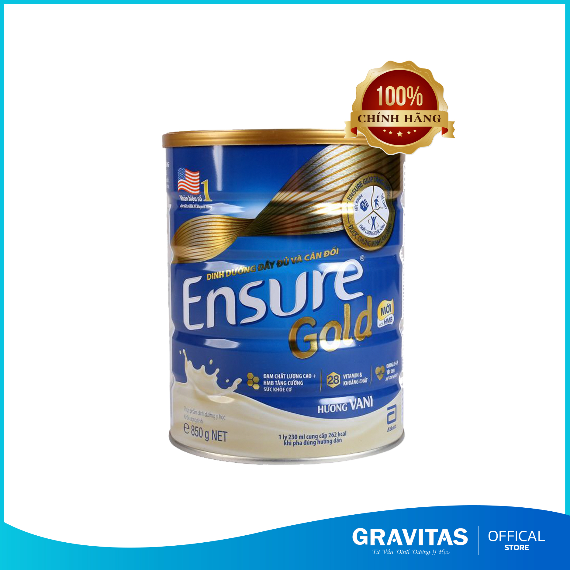 Sữa Ensure Gold Vani 850Gm