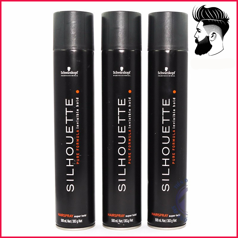 Combo 3 keo xịt tóc nam nữ Silhouette 420ml keo xịt giữ nếp chuẩn công ty