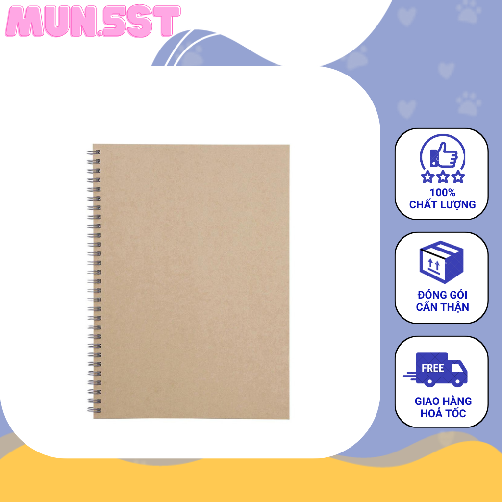 Muji_ sổ tay lò xo b5/ a5/ b6/ a6 - be 80 tờ