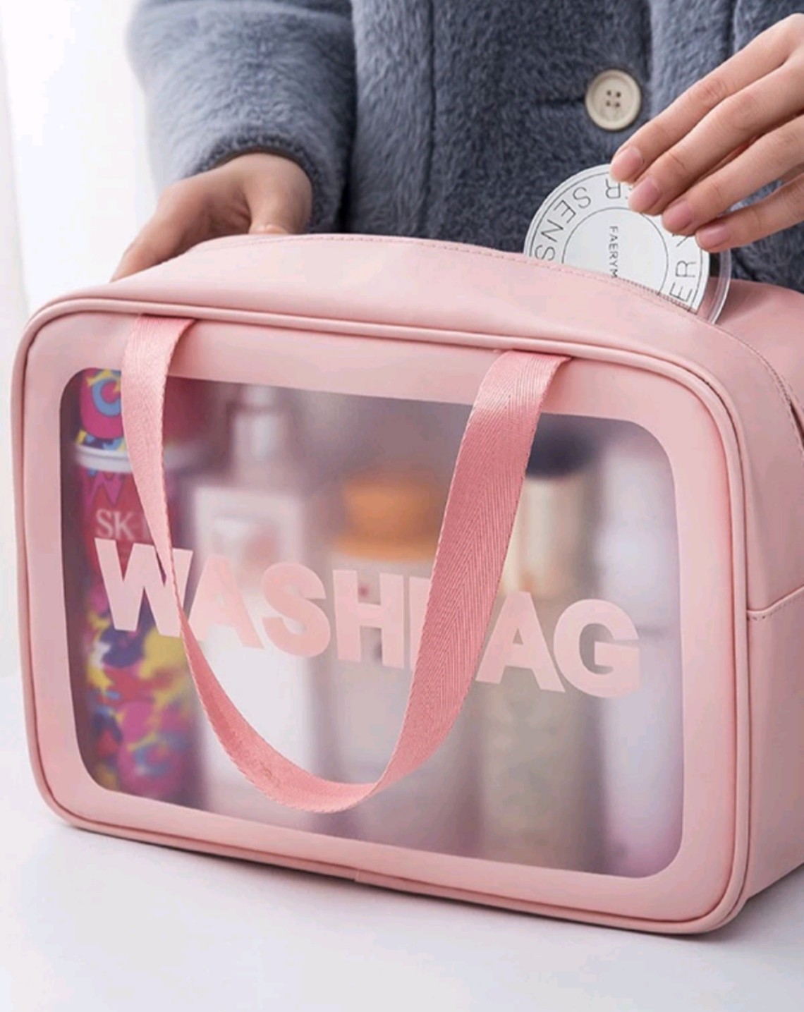 Set 3 túi đựng mỹ phẩm Washbag hồng