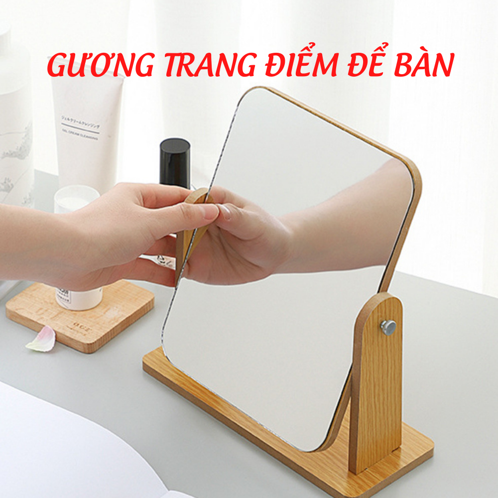 Gương để bàn , Gương trang điểm , mặt gương xoay 360 độ thiết kế sang chảnh phong cách Hàn Quốc TOP TEN.