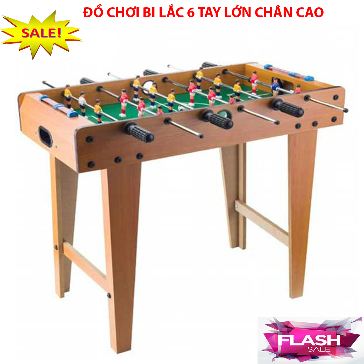 Đồ Chơi Bàn Bi Lắc 6 Tay Chân Cao Mẫu 2021-  Khung bằng gỗ ép loại dày- Kích thước 69*37*65cm- Dành cho cả người lớn và trẻ nhỏ- Hoạt Động Phát Triển Trí Não và Thể Chất- Bảo hành 12 Tháng